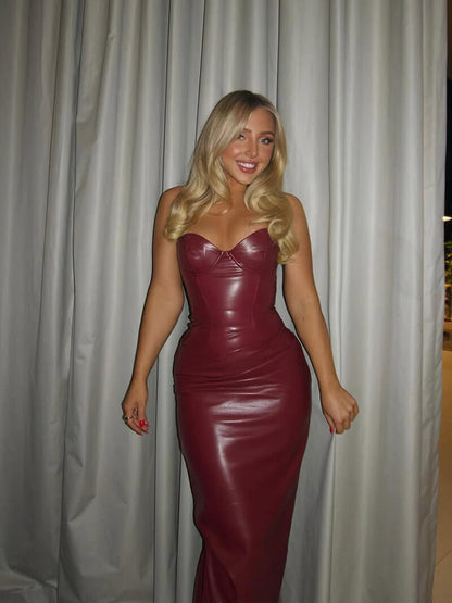 Juliana midi leather Dress